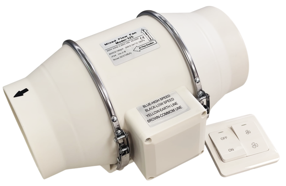 Ventilador Inline SHF Ø125 Dual Speed